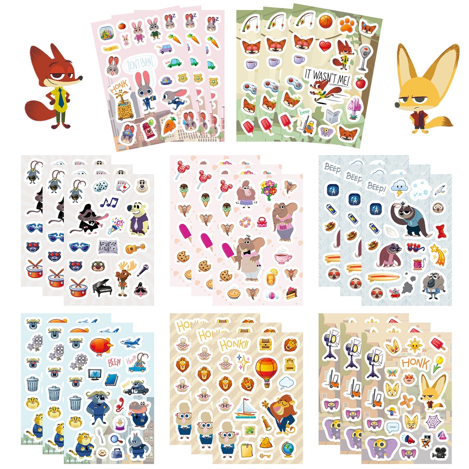 

8 Cartoon SeriesCollage DIY Guitar SuitcaseWaterproof Stickers Notebook Beauty Stickers One Size