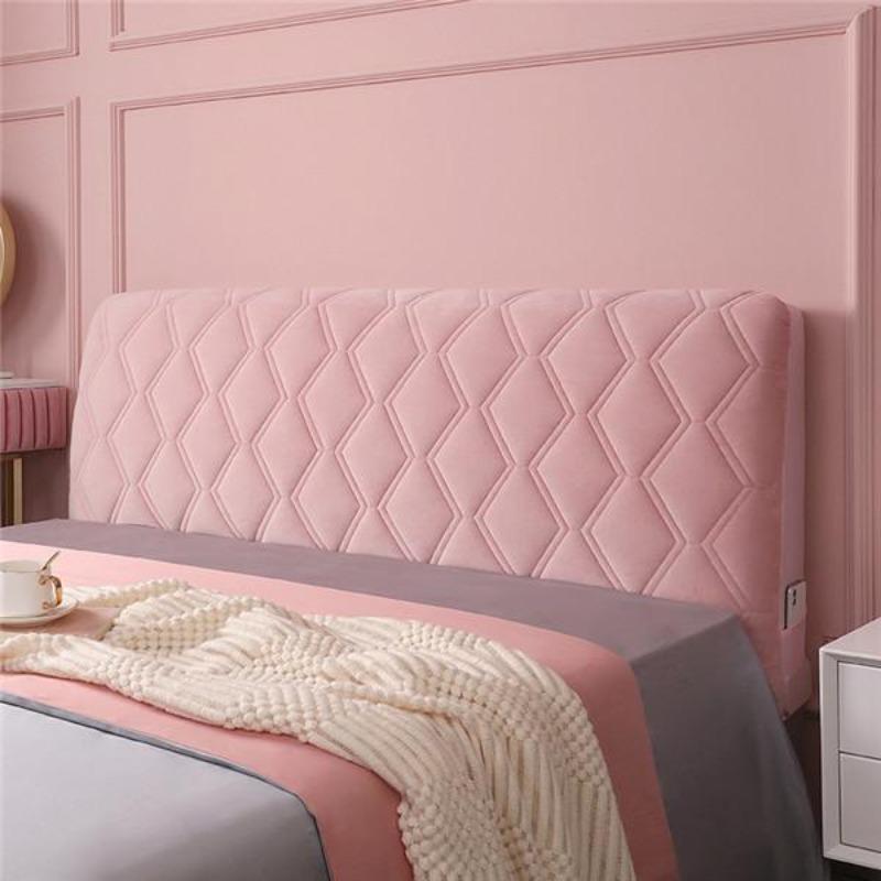 All-inclusive Super Soft Smooth Quilted Head Cover Thicken Velvet Headboard Cover Solid Color Bed Back Dust Protector Cover