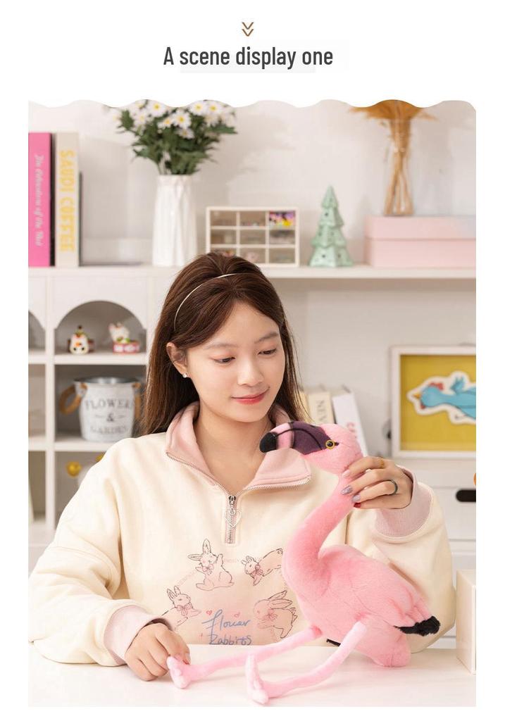 Pink Flamingo Plush Doll - Girly Birthday Gift and Internet Celebrity Toy