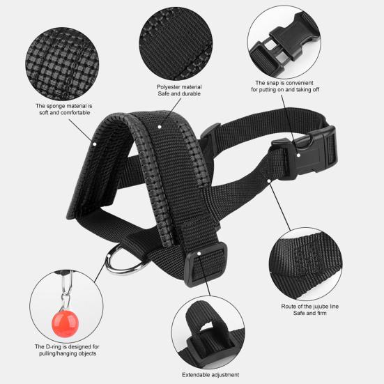 Hundemunnkurv Justerbar Løkke Nylon Munnkurv Pustende Anti-bjeffing Biting Tygging Munnkurv med Reflekterende Stropper for Liten Medium Stor Hund