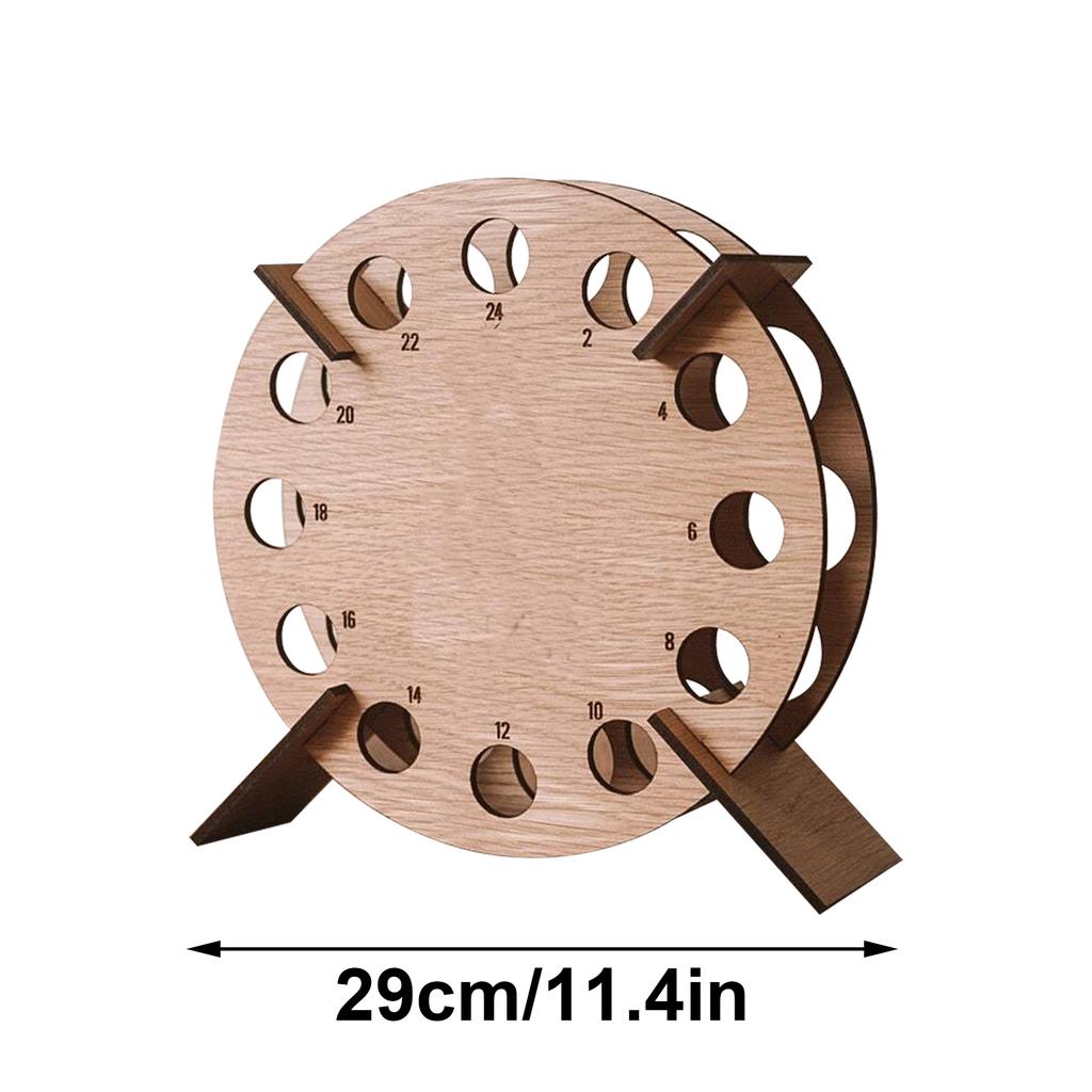 Adult Xmas Countdown Wine Rack Round Shape S Size Wood Countdown Calendar Xmas Wine Stand for Decoration