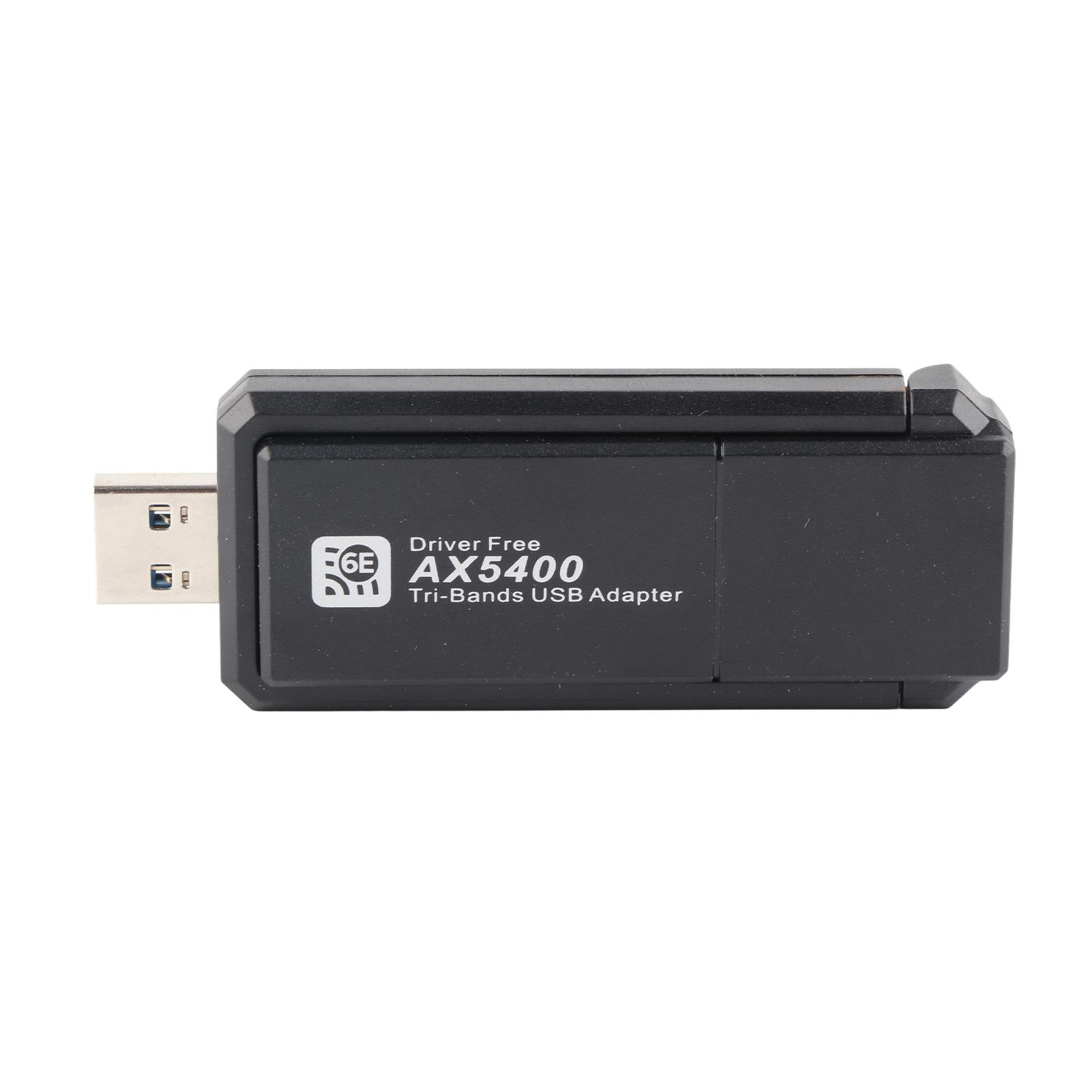 

WiFi 6E Network Adapter 5400Mbps USB Network Card with Triple Band 2.4G 5G 6G for Windows 10 11
