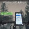 360° Rotation Waterproof TPU Touch Screen Phone Holder Bicycle Motorcycle Handle Installation for 6.5 inch Smartphone Bike Mount