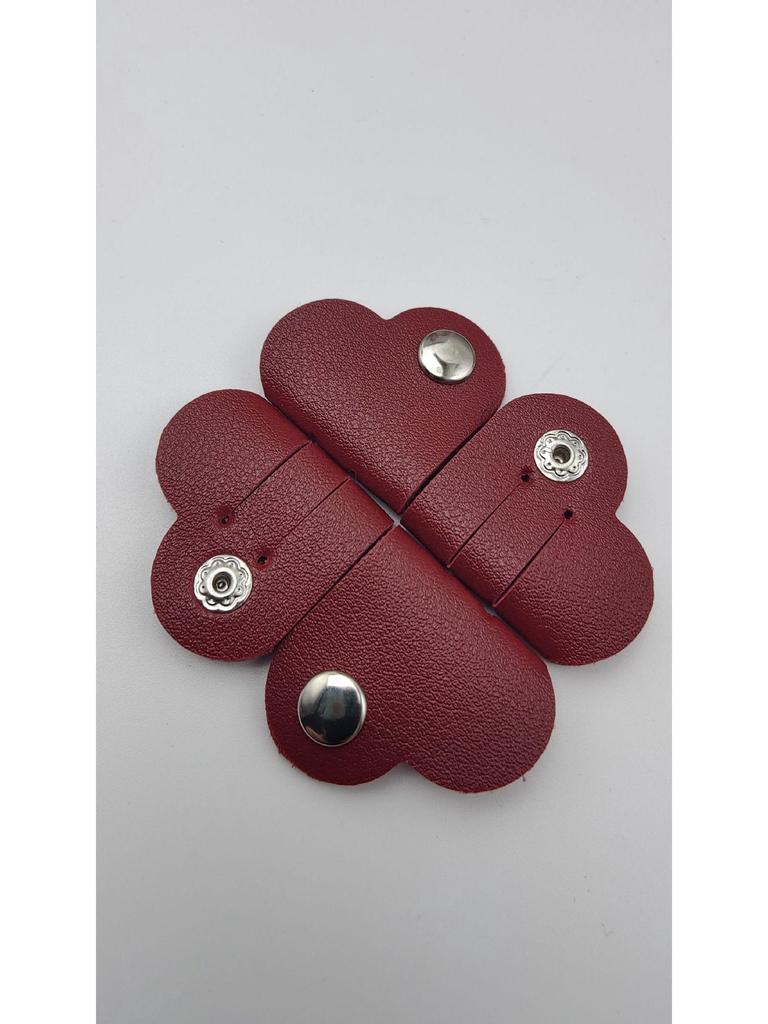 Leather Heart-shaped Cable and Earphone Organizer