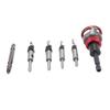 Countersink Drill Bit Set Kit with Limit Adjustable Depth Stepped for Concealed Screws Wood Metal Red