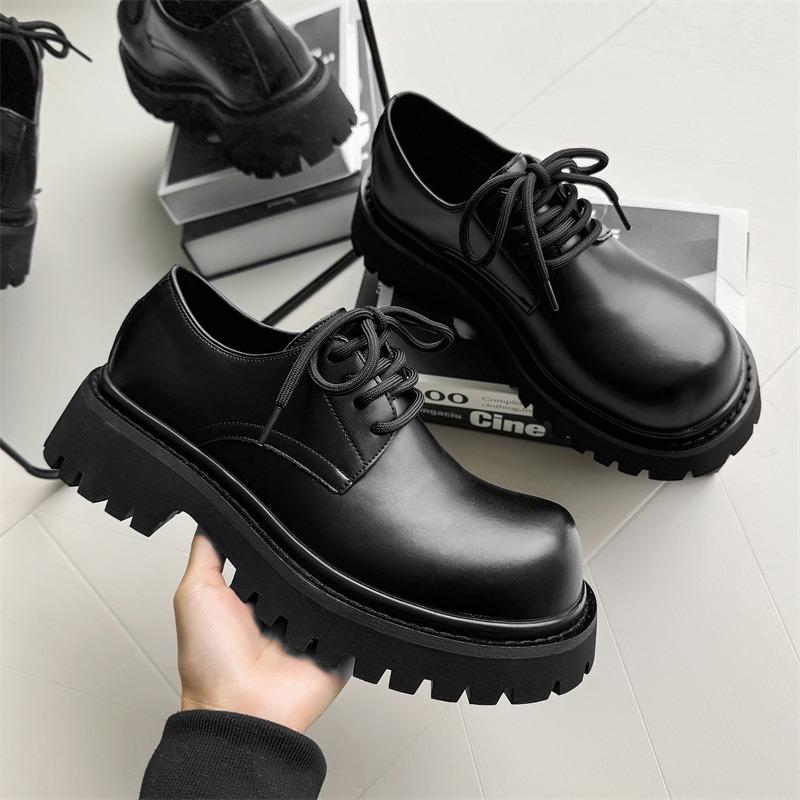 Fashion Platform Derby Shoes for Men with A High-end and Niche Design,height-increasing Insoles Mens Leather Shoes British Formal Shoes
