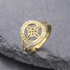 Adjustable Four S Point Diamond Titanium Steel Ring Witch Knot Design Women's Jewelry