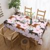 Rectangular Couple Dachshund Dog Pattern With Heart Table Cloth Waterproof Tablecloth Outdoor Table Cover