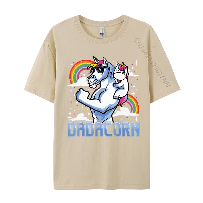 Dadacornunicorn Papa Und Baby Tolles T-Shirt Retro Bedrucktes T-Shirt Anime Vintage T-Shirt Herrenbekleidung