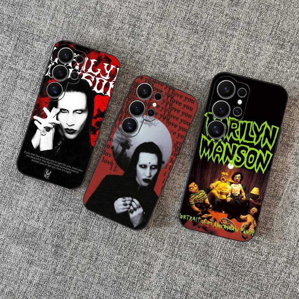Rock Band Marilyn Manson Phone Case For Samsung S 24 Fe 25 Ultra Plus 20 Lite 21 30 22 23 24 22 Ultra 5G Fundas