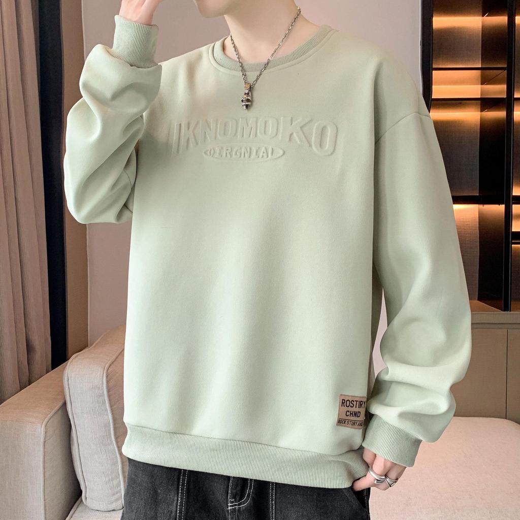 Spring Autumn Round Neck Loose Casual Hip Hop Printing Sweatshirt Male Pullover Top Men