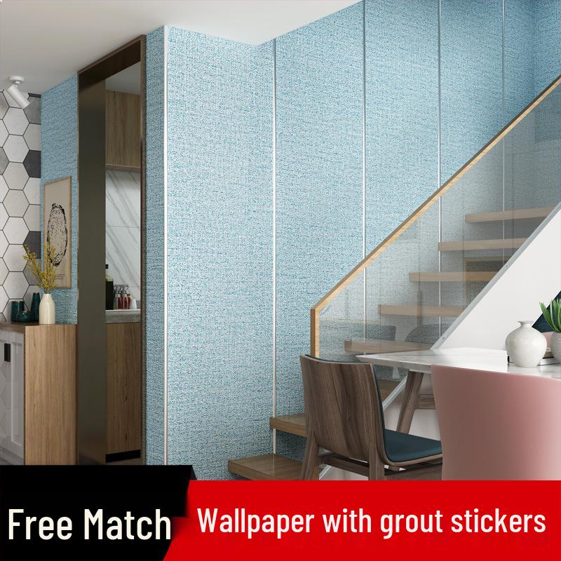 Self-Adhesive 3D Linen Wallpaper: Antibacterial, Waterproof, Mildew-Proof Wall Sticker for Bedroom Renovation