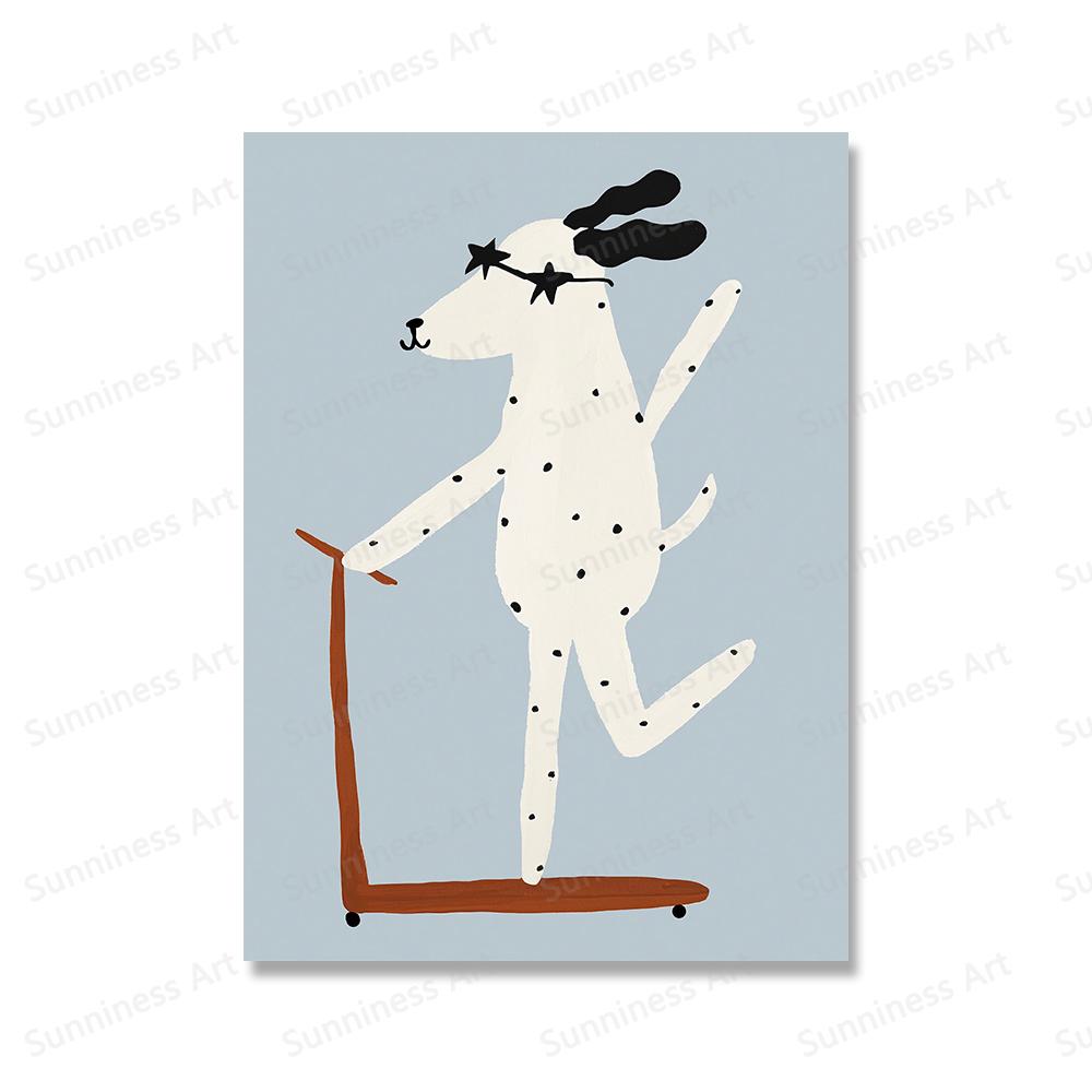 Hund Gans Kaninchen Bär Wildflower Cartoon Poster Obst Apfel Birne Wand Kunst Leinwand Malerei Drucke Bilder Baby Kinder Zimmer Dekor