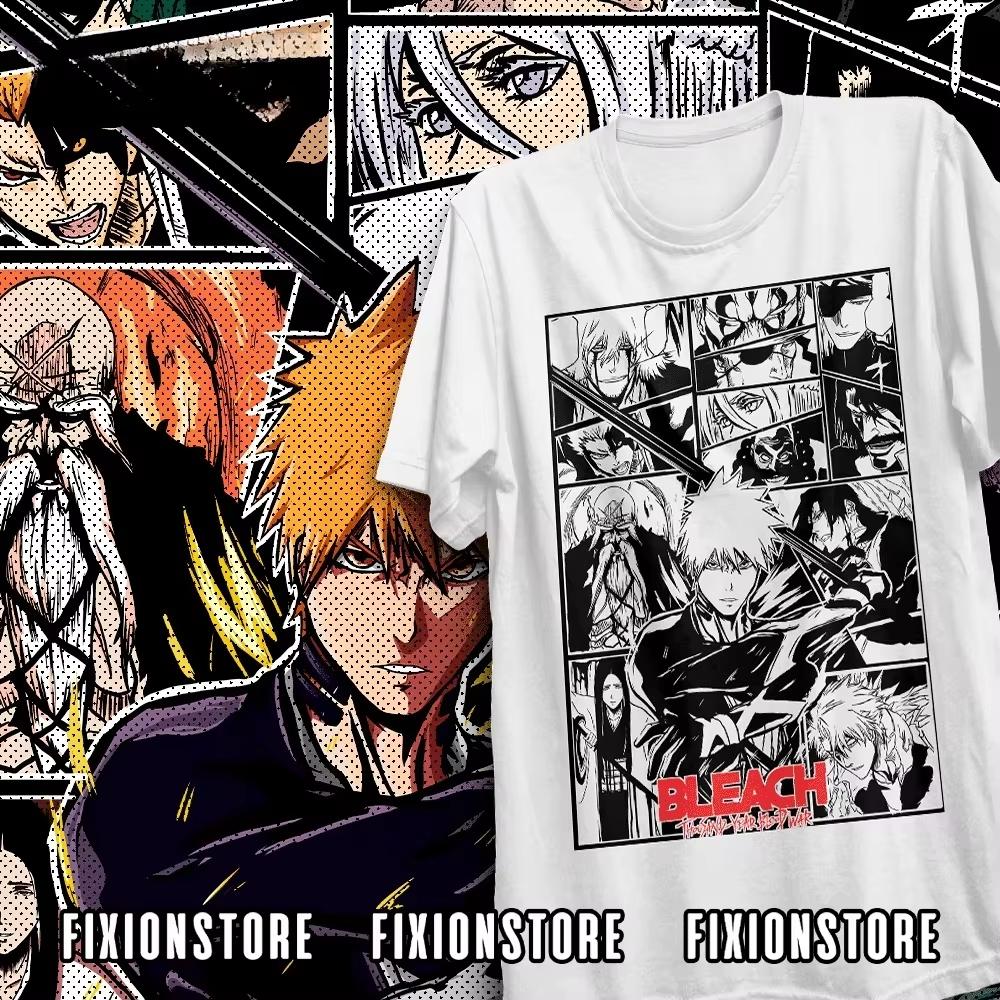 2026 Bleach Thousand-Year Blood War Character Collage Anime Graphic T-Shirt Unisex Casual Harajuku Hip Hop T-shirt Print Crew Neck Casual T Shirt