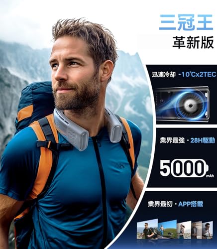 TORRAS COOLiFY 2S Neck Cooler, Cooling Plate, Portable Neck Fan with 28-Hour Battery Life, Peltier Technology, Cooling Up to -18°C/50°C, App Included,