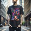 MENS WOMENS Jinx Arcane T-Shirt Japanese Anime Cartoon Jinx Black T-Shirt 043