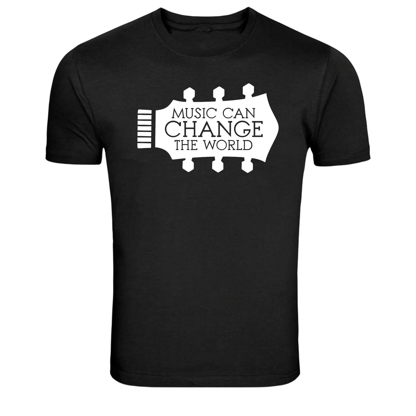 Music Can Change The World Guitar Music Lover Graphic T-Shirt XS