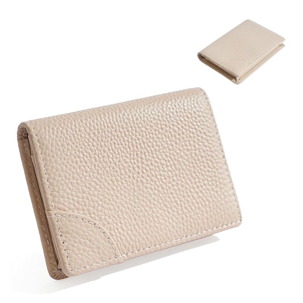 KEKVE Women's Business Card Holder, Unisex, Single-Layer Cowhide Leather, Multi-Function, Slim, Easy Access, Large Capacity (50 Cards), Holds 50