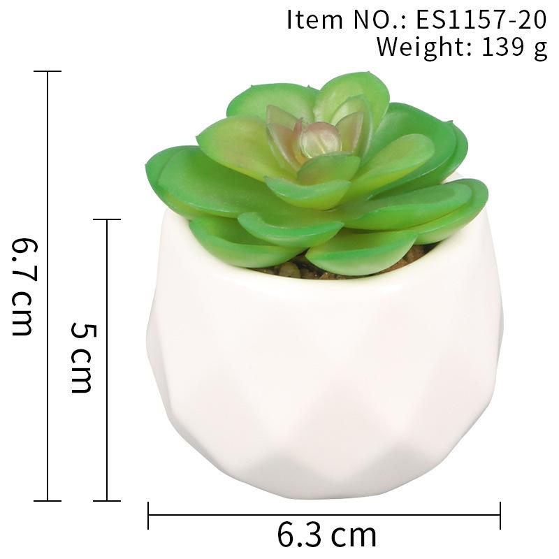 Office Potted Plant Fake Succulent Ceramic Pot Mini Pink Succulent Diamond Cup Potted Plant Second Hair Anti-Drop Potted Plant