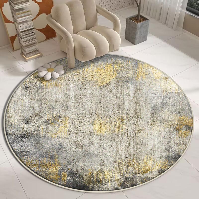 Light Luxury Round Carpets for Living Room Modern Minimalist Bedroom Decor Carpet Large Area Study Rug Thick Anti-slip Floor Mat