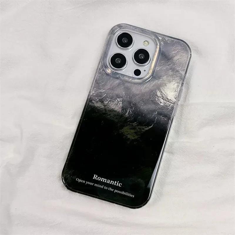 Golden Gradient Tinfoil Texture Phone Case for IPhone 16 14 15 11 12 13 Pro Max 7 8 Plus SE  XR X XS Couple Shockproof Cover