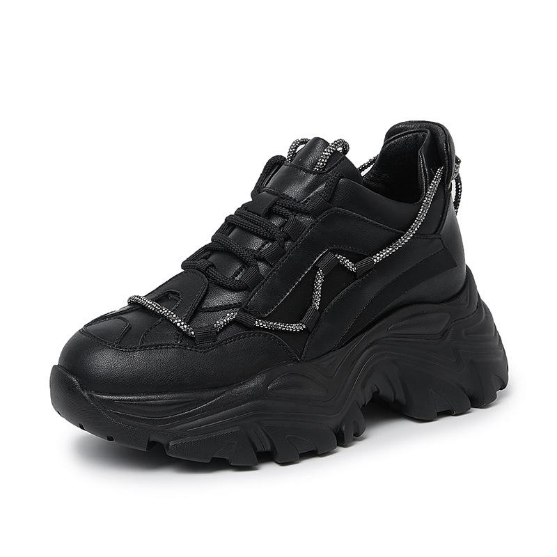 

Fried Street Dad Shoes Women s 2025 Breathable Inner Height Increase Little White Shoes Leather Surface Simple Temperament Sneakers Women s 2025 39