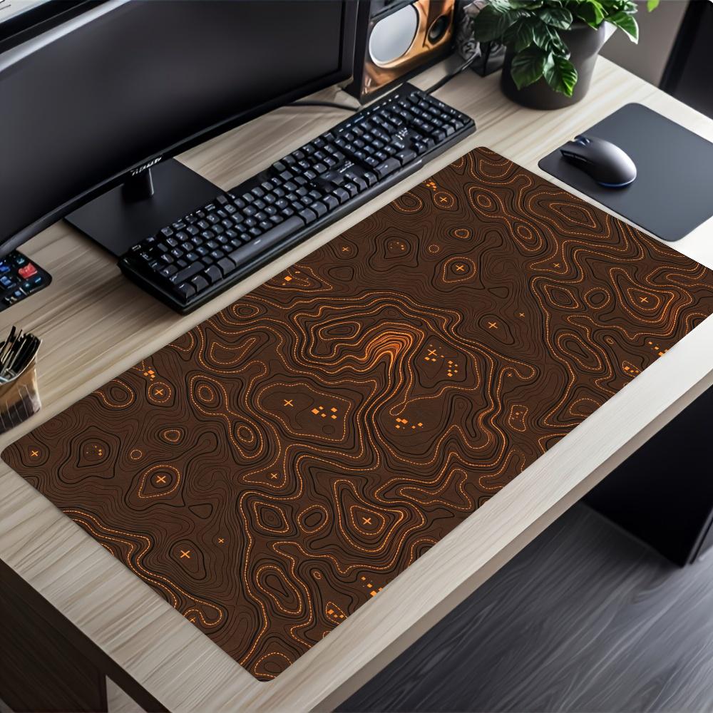 Topographic Map Mousepad Speed Office Desk Accessories Gaming Mats Carpet Mouse Mat Desk Pad Set Up Computer Desk Decorating