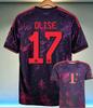 Tieners Kinderen Volwassenen Gepersonaliseerde Naam Voetbaltenues 2026-27 Bayern 2e Uit #17 OLISE Sport Trainingsshirt Set met Sokken