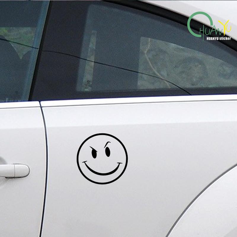 Die-Cut Vinyl Decal For Evil Smiley Face Car Sticker Waterproof Auto Decors On Car Body Bumper Rear Window Laptop
