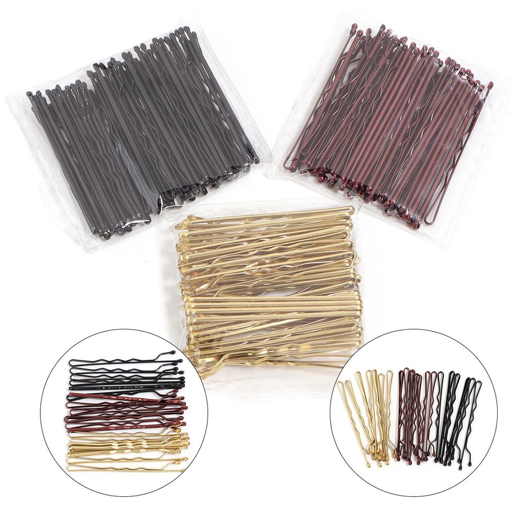 50pcs 5cm Metal Hairpins Casual Curly Wavy Grips Barrette Hair Clips For Women Girls DIY Hair Styling Tools Hair Accessories