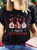 Red Gnome Merry Christmas Lights Gift T-shirt