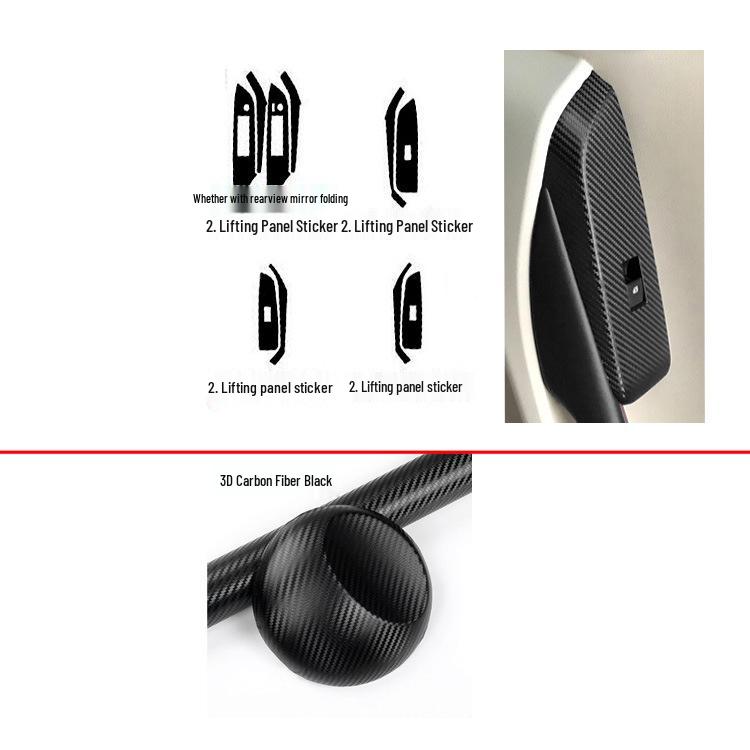 

15-20 Highlander Carbon Fiber Center Console Gear Stickers - Molded, Color-Changing Decorative Film