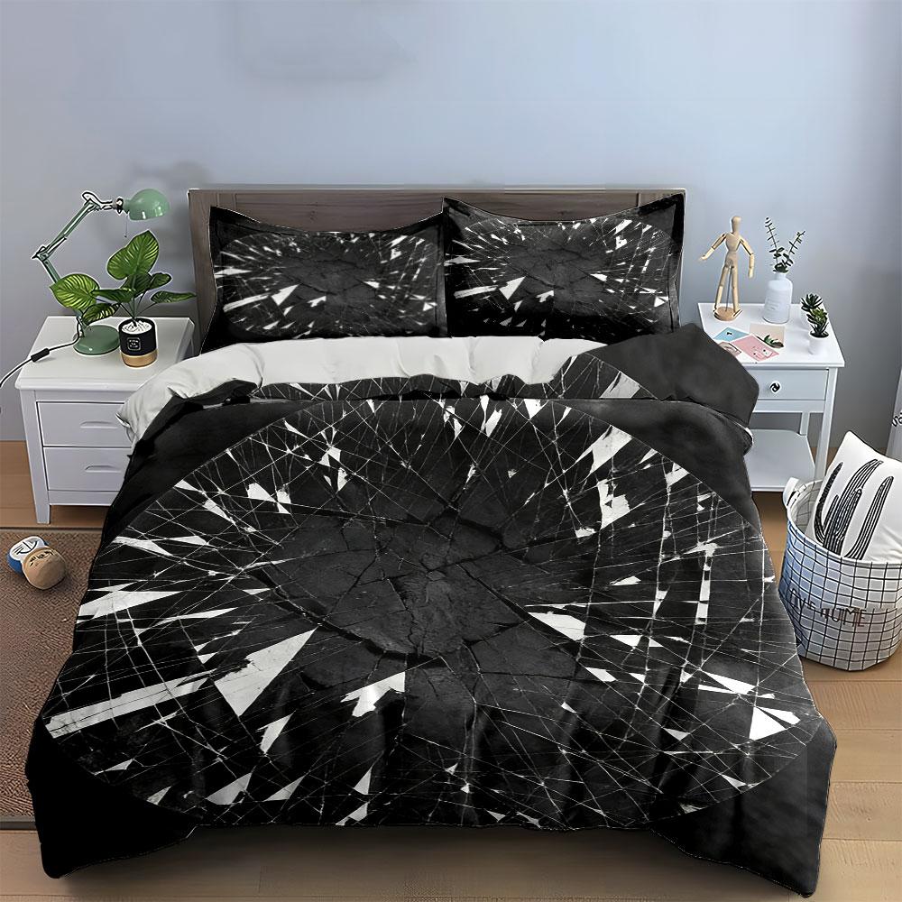 Cracked Pattern Decor Set Soft Comfortable Duvet Cover Bedding Set Included 1*Duvet Cover & 2*Pillowcases, Gift