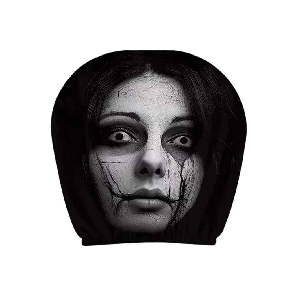 Halloweenový obojstranne potlačený poťah na opierku hlavy do auta - 2 kusy, Strašidelný dizajn pre auto
