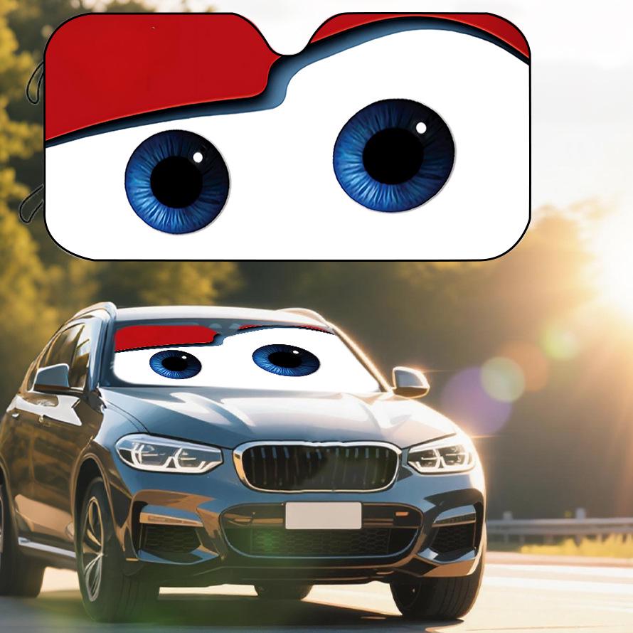 Car Windshield Sunshade - Cartoon Pet Design, Heat Insulation, UV Protection, Bubble Aluminum Film