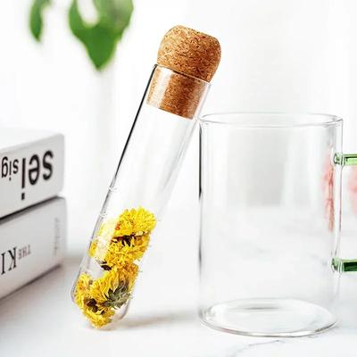Glass Tea Infuser Creative Pipe Tea Strainer Loose Leaf Tea Filter Brewing Tube Glass Diffuser with Cork for Mug Tea Accessories