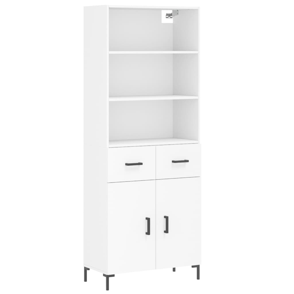 Vidaxl Vetrina, Bianca, 69,5X34X180 Cm, Materiale Derivato dal Legno