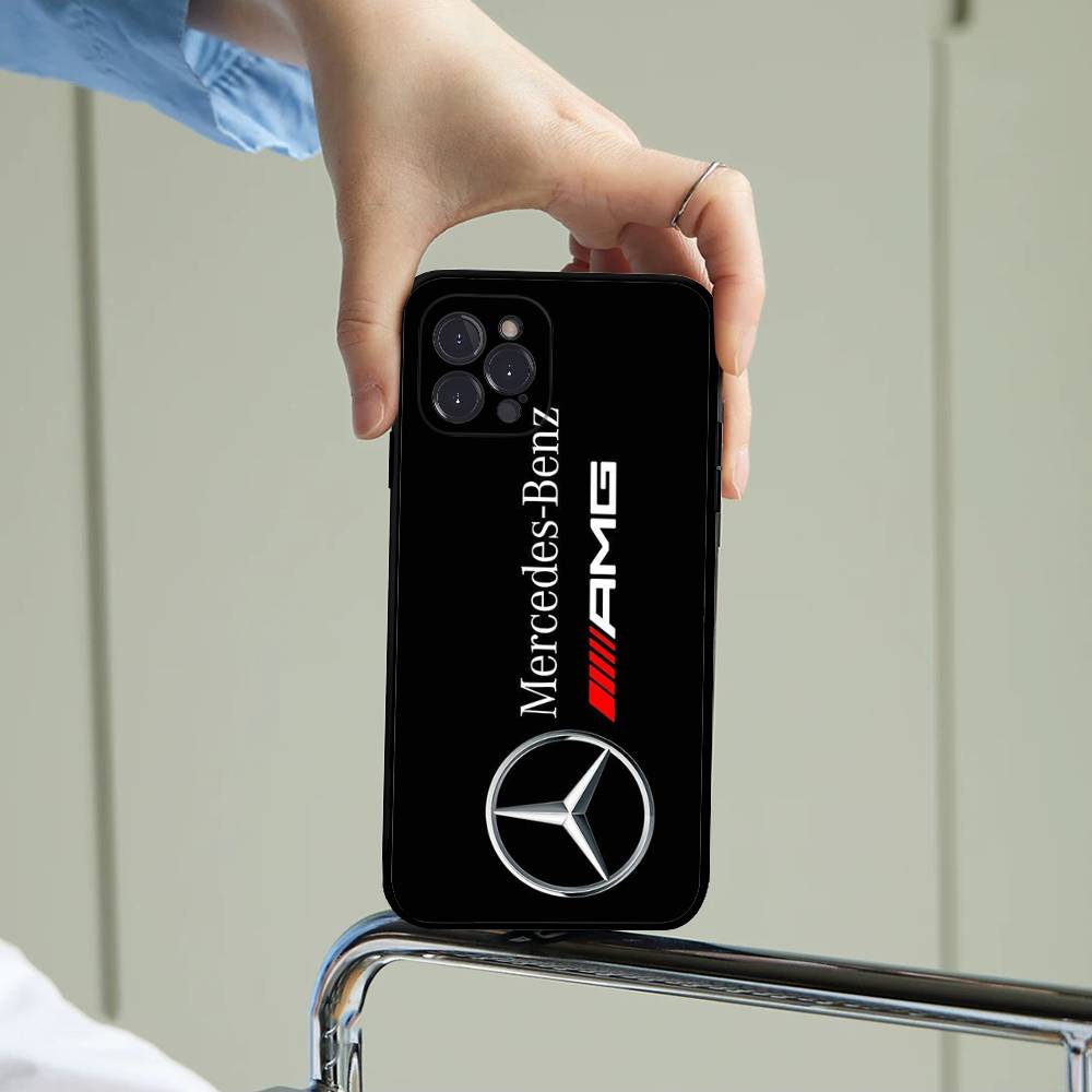 CRI1Car M-Mercedes-Benz Phone Case For IPhone 16 15 14 13 12 11 17 Pro Max Simplicity Back TPU Soft Case
