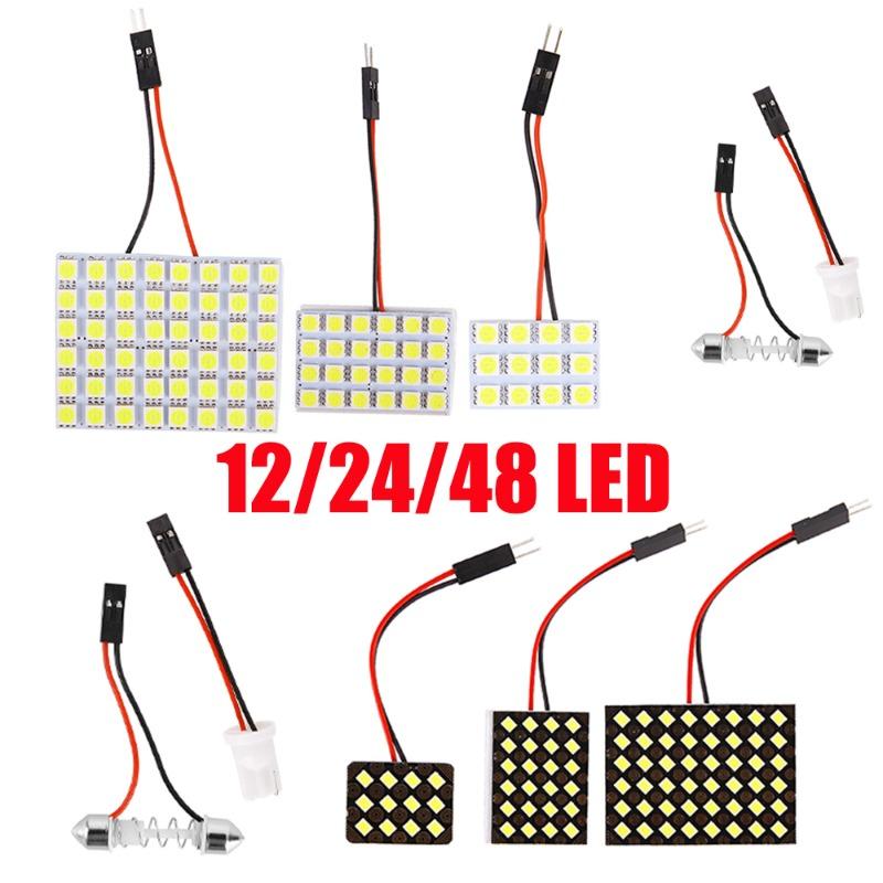 T10 5050 LED Panel White Lights Car Interior Carriage 3-Core 48/24/12 SMD LED Reading Lights 12V 3030 LED Compartment Lights