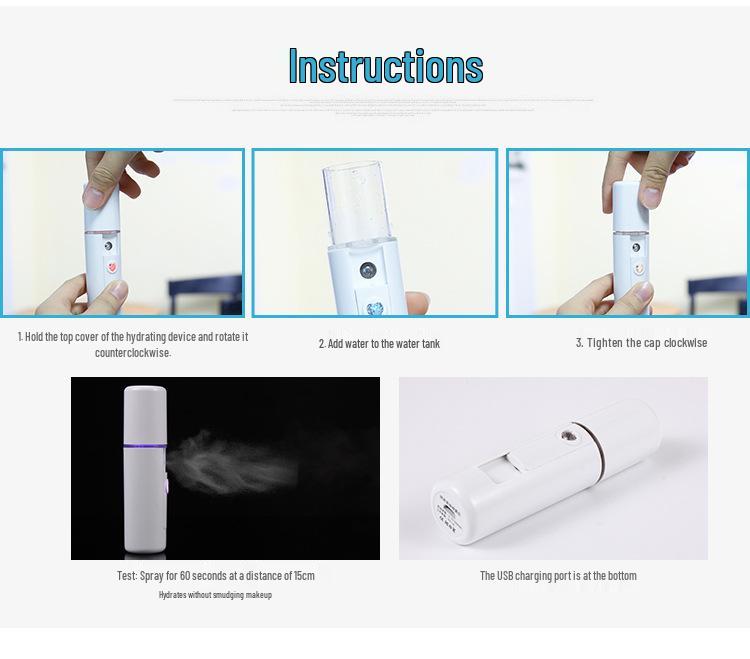 Tragbarer Nano-Spray Hydratisierungsdampfer & Mini Handheld Luftbefeuchter