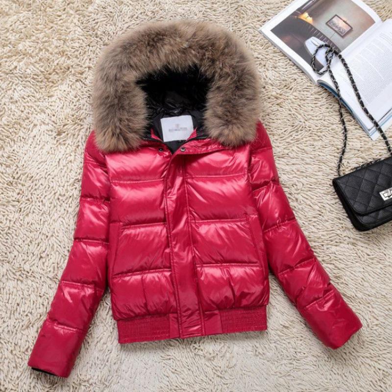 Autumn and winter raccoon fur collar down jacket women's short Yao Di style slim fit thickened and thin waist versatile jacket tide