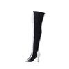 Bottes Hautes à Talons SsimeEZ en Dentelle Pointue (Noir)