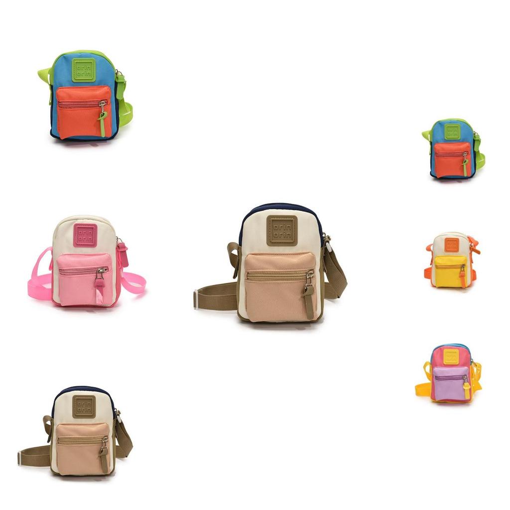 Unisex Kids Canvas Crossbody Bag With Stitch Accents And Simple Style For Everyday Wear