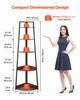 5 Tier Corner Shelf, Tall Corner Bookshelf Plant Rack, Wall Shelves Tower Storage Organizer with Metal Frame & Wooden Shelves, Narrow Display Book