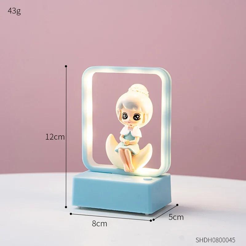 Modern Creative Room Decor Figurine Living Room Decor Girls Sculpture Accessories Cute Home Decor Night Light Ornament Gift