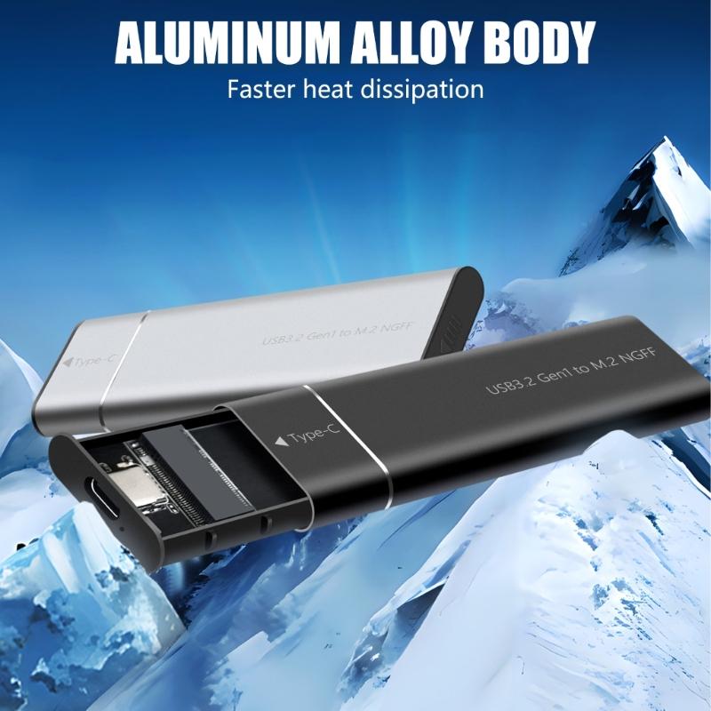 M.2 Solid Disk Case, 5Gbps High Speed Data Transfer, Metal Cooling Shell Hard Disk Case Box