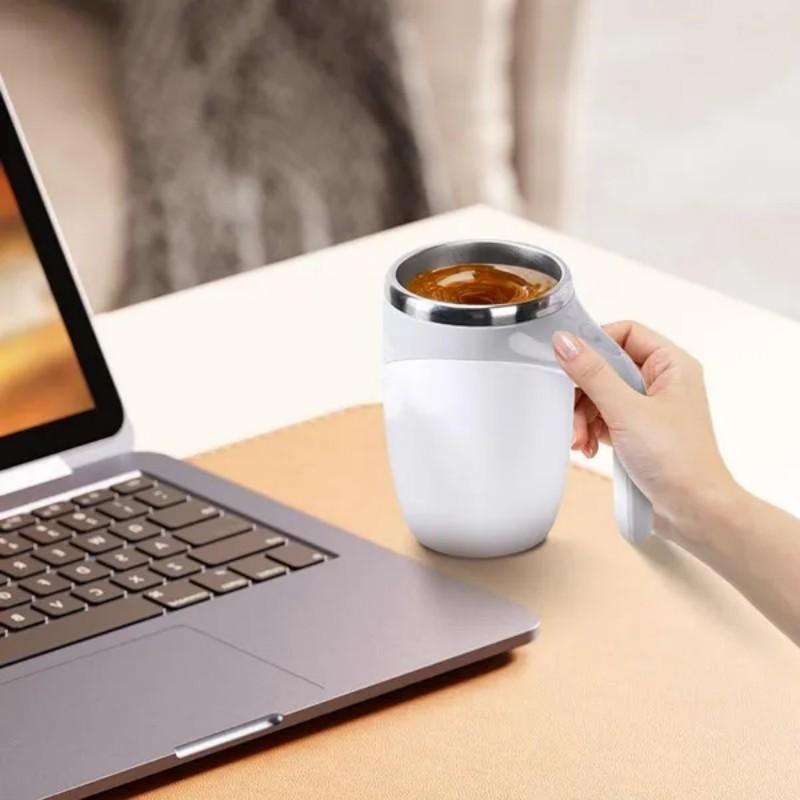 Rechargeable Electric Automatic Stirring Magnetic Mug 380ml Stainless Steel Mixer Coffee Milk Mixing Cup Perfect For Home Office