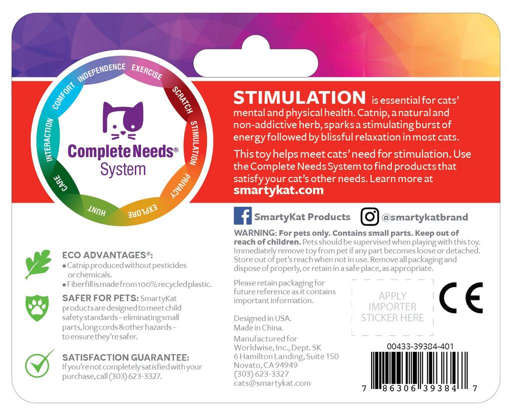 Worldwise SmartyKat SkitterCritters Catnip Mice Throwing Toys (3-Pack)