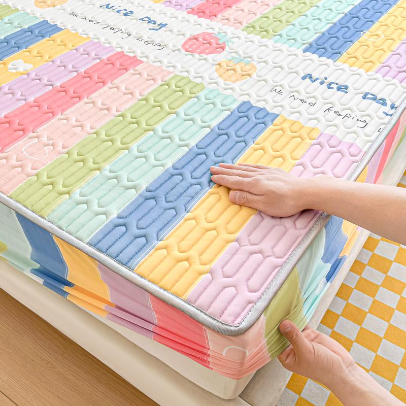 Bonenjoy Summer Mattress Cover Cooling Feel Bedspread Quilted Bed Cover Queen Size Bedsheet Fundas De Colchón (No Pillowcase)