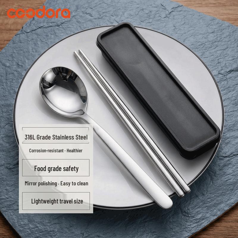 COODORA Portable 316L Stainless Steel Cutlery Set